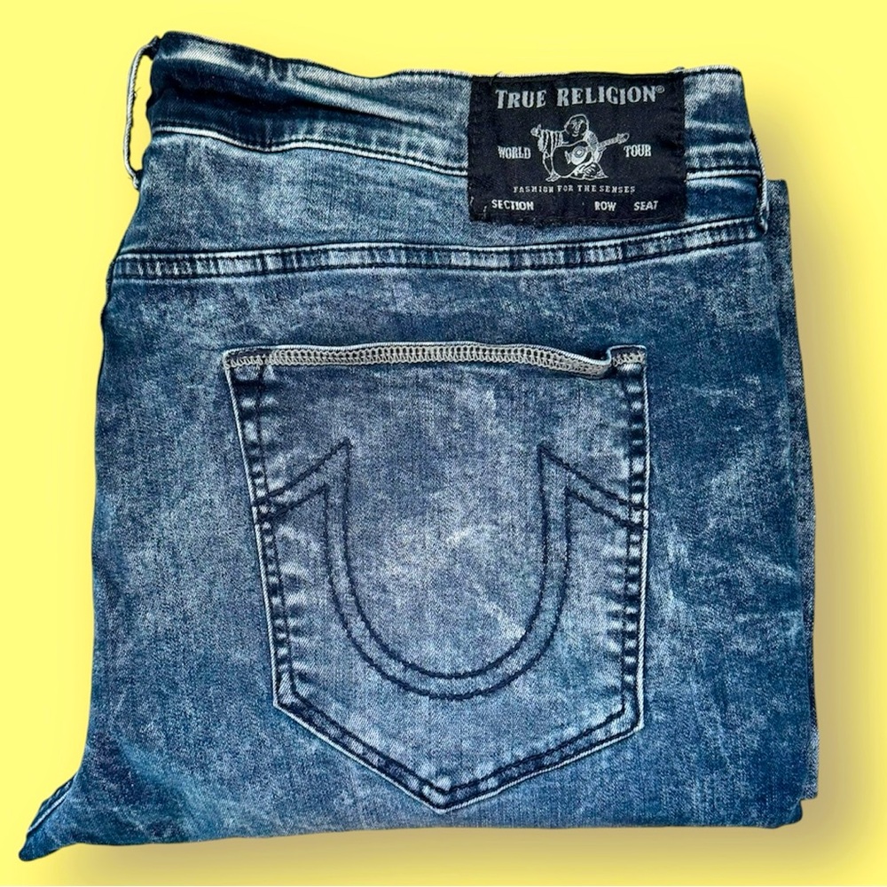 NWOT True Religion Acid Washed Jeans Geno (40)
